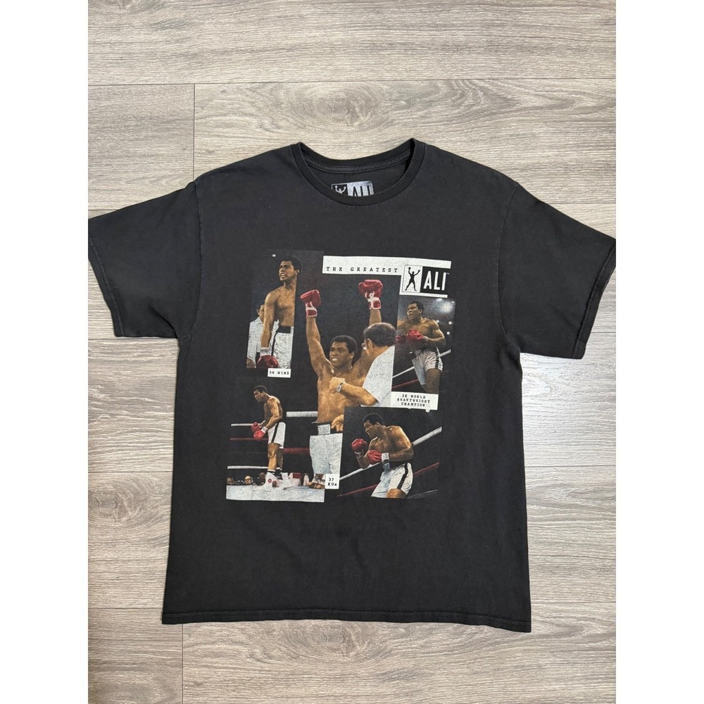 Muhammad Ali The Greatest Graphic T-Shirt L Black Slim Fit Boxing Tee Boxer